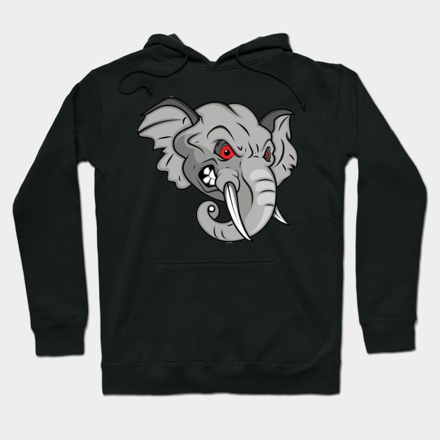 Angry Elephant Hoodie by stephens69